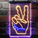ADVPRO Peace Fingers V Man Cave Bedroom Decoration  Dual Color LED Neon Sign st6-i3618 - Blue & Yellow