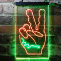 ADVPRO Peace Fingers V Man Cave Bedroom Decoration  Dual Color LED Neon Sign st6-i3618 - Green & Red