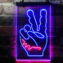 ADVPRO Peace Fingers V Man Cave Bedroom Decoration  Dual Color LED Neon Sign st6-i3618 - Red & Blue