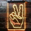 ADVPRO Peace Fingers V Man Cave Bedroom Decoration  Dual Color LED Neon Sign st6-i3618 - Red & Yellow