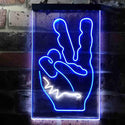 ADVPRO Peace Fingers V Man Cave Bedroom Decoration  Dual Color LED Neon Sign st6-i3618 - White & Blue