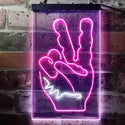 ADVPRO Peace Fingers V Man Cave Bedroom Decoration  Dual Color LED Neon Sign st6-i3618 - White & Purple