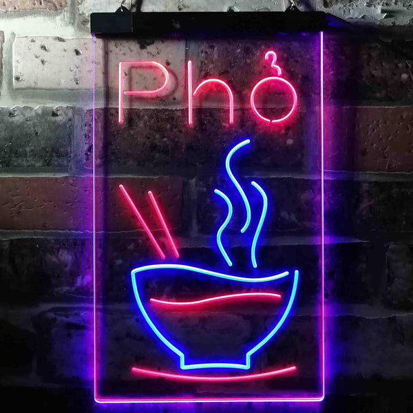 ADVPRO Pho Vietnam Noodle Night Eat  Dual Color LED Neon Sign st6-i3619 - Blue & Red