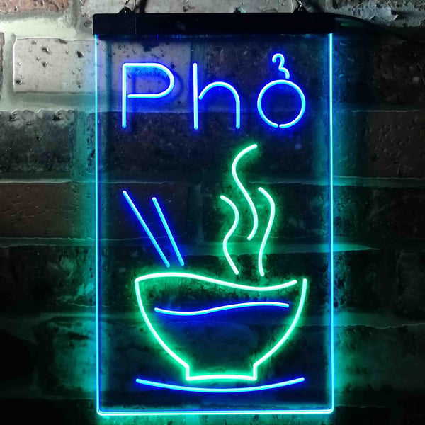 ADVPRO Pho Vietnam Noodle Night Eat  Dual Color LED Neon Sign st6-i3619 - Green & Blue