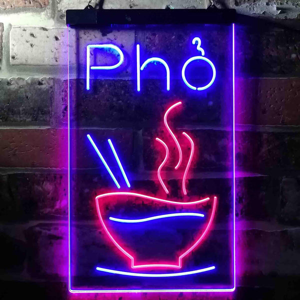 ADVPRO Pho Vietnam Noodle Night Eat  Dual Color LED Neon Sign st6-i3619 - Red & Blue