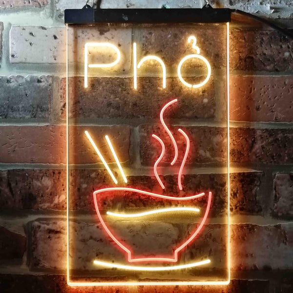 ADVPRO Pho Vietnam Noodle Night Eat  Dual Color LED Neon Sign st6-i3619 - Red & Yellow