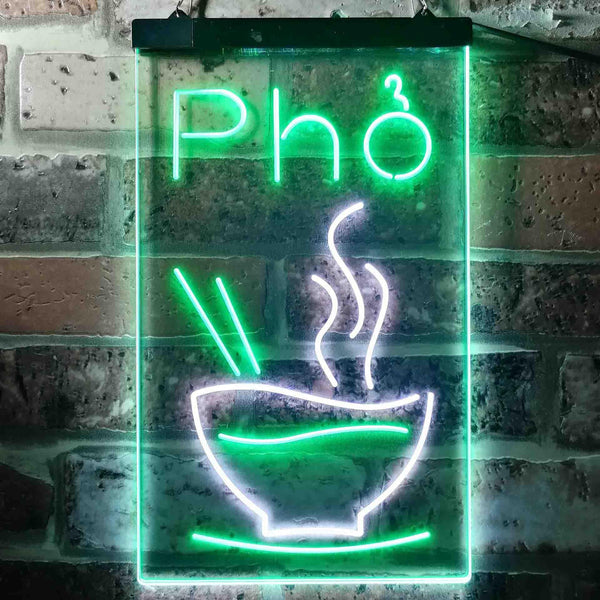 ADVPRO Pho Vietnam Noodle Night Eat  Dual Color LED Neon Sign st6-i3619 - White & Green