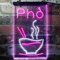 ADVPRO Pho Vietnam Noodle Night Eat  Dual Color LED Neon Sign st6-i3619 - White & Purple