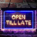 ADVPRO Open Till Late Night Eat Restaurant Open Dual Color LED Neon Sign st6-i3623 - Blue & Yellow