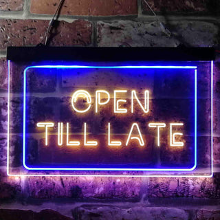 ADVPRO Open Till Late Night Eat Restaurant Open Dual Color LED Neon Sign st6-i3623 - Blue & Yellow