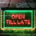 ADVPRO Open Till Late Night Eat Restaurant Open Dual Color LED Neon Sign st6-i3623 - Green & Red