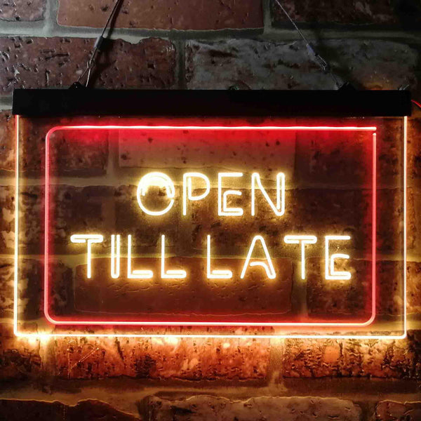 ADVPRO Open Till Late Night Eat Restaurant Open Dual Color LED Neon Sign st6-i3623 - Red & Yellow