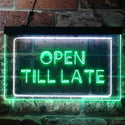 ADVPRO Open Till Late Night Eat Restaurant Open Dual Color LED Neon Sign st6-i3623 - White & Green