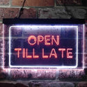 ADVPRO Open Till Late Night Eat Restaurant Open Dual Color LED Neon Sign st6-i3623 - White & Orange