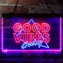 ADVPRO Good Vibes Only Triangle Home Bar Decoration Dual Color LED Neon Sign st6-i3626 - Blue & Red