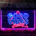 ADVPRO Good Vibes Only Triangle Home Bar Decoration Dual Color LED Neon Sign st6-i3626 - Red & Blue