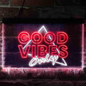 ADVPRO Good Vibes Only Triangle Home Bar Decoration Dual Color LED Neon Sign st6-i3626 - White & Red
