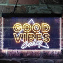 ADVPRO Good Vibes Only Triangle Home Bar Decoration Dual Color LED Neon Sign st6-i3626 - White & Yellow