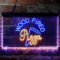 ADVPRO Wood Fired Pizza Restaurant Cafe Shop Dual Color LED Neon Sign st6-i3627 - Blue & Yellow