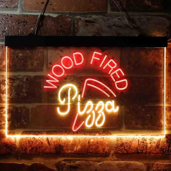 ADVPRO Wood Fired Pizza Restaurant Cafe Shop Dual Color LED Neon Sign st6-i3627 - Red & Yellow