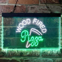 ADVPRO Wood Fired Pizza Restaurant Cafe Shop Dual Color LED Neon Sign st6-i3627 - White & Green