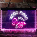 ADVPRO Wood Fired Pizza Restaurant Cafe Shop Dual Color LED Neon Sign st6-i3627 - White & Purple