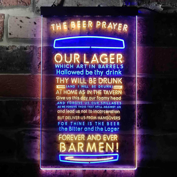ADVPRO The Beer Prayer Humor Funny Bar Decoration  Dual Color LED Neon Sign st6-i3628 - Blue & Yellow