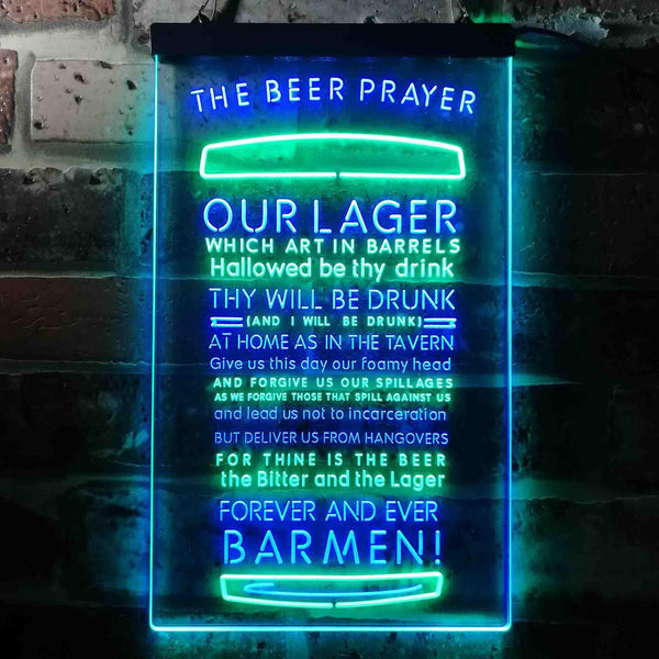 ADVPRO The Beer Prayer Humor Funny Bar Decoration  Dual Color LED Neon Sign st6-i3628 - Green & Blue