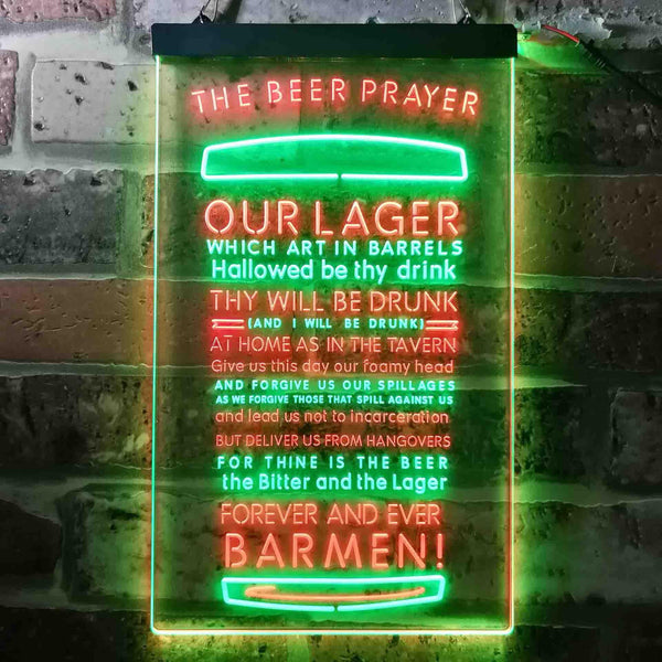 ADVPRO The Beer Prayer Humor Funny Bar Decoration  Dual Color LED Neon Sign st6-i3628 - Green & Red