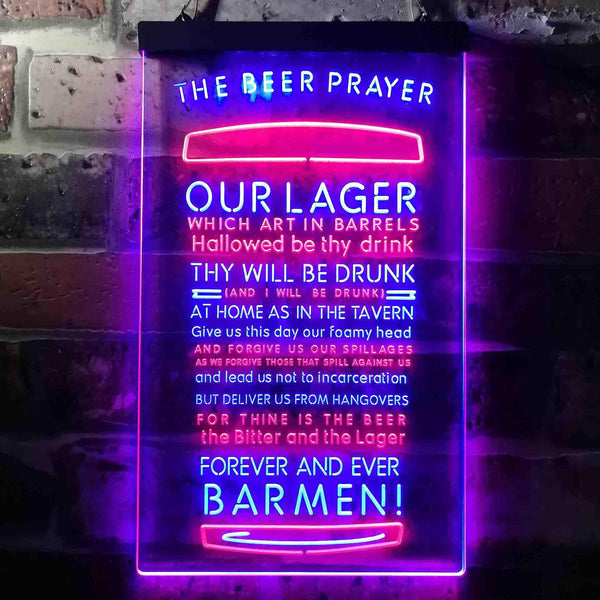 ADVPRO The Beer Prayer Humor Funny Bar Decoration  Dual Color LED Neon Sign st6-i3628 - Red & Blue