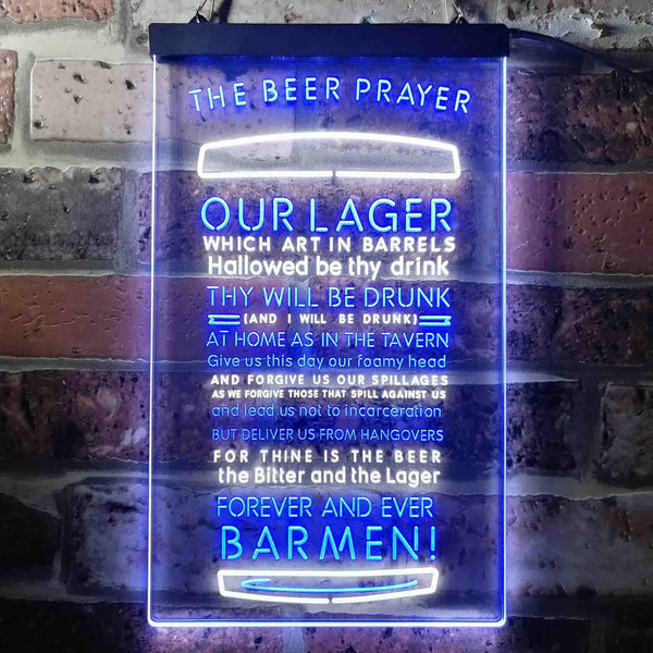 ADVPRO The Beer Prayer Humor Funny Bar Decoration  Dual Color LED Neon Sign st6-i3628 - White & Blue