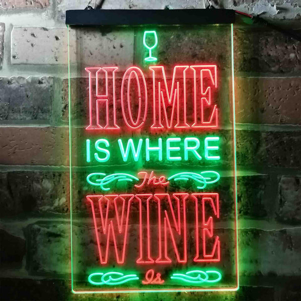 ADVPRO Home is Where The Wine is Bar  Dual Color LED Neon Sign st6-i3629 - Green & Red