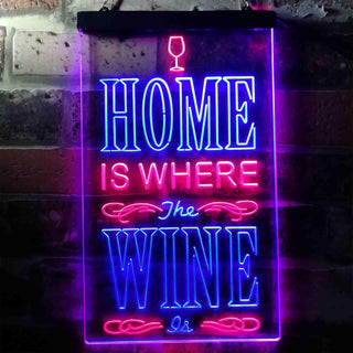 ADVPRO Home is Where The Wine is Bar  Dual Color LED Neon Sign st6-i3629 - Red & Blue