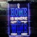ADVPRO Home is Where The Wine is Bar  Dual Color LED Neon Sign st6-i3629 - White & Blue