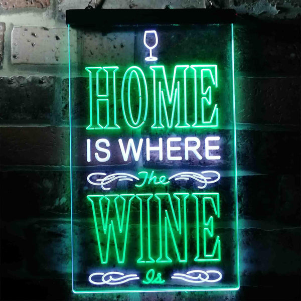 ADVPRO Home is Where The Wine is Bar  Dual Color LED Neon Sign st6-i3629 - White & Green