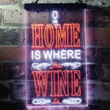 ADVPRO Home is Where The Wine is Bar  Dual Color LED Neon Sign st6-i3629 - White & Orange