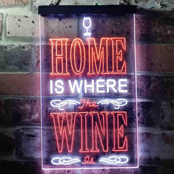 ADVPRO Home is Where The Wine is Bar  Dual Color LED Neon Sign st6-i3629 - White & Orange