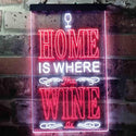 ADVPRO Home is Where The Wine is Bar  Dual Color LED Neon Sign st6-i3629 - White & Red