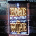 ADVPRO Home is Where The Wine is Bar  Dual Color LED Neon Sign st6-i3629 - White & Yellow