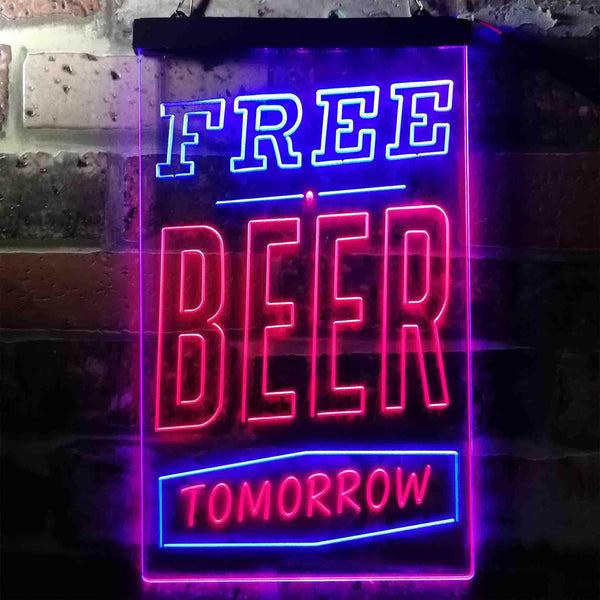 ADVPRO Free Beer Tomorrow  Dual Color LED Neon Sign st6-i3630 - Blue & Red