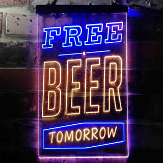 ADVPRO Free Beer Tomorrow  Dual Color LED Neon Sign st6-i3630 - Blue & Yellow