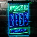 ADVPRO Free Beer Tomorrow  Dual Color LED Neon Sign st6-i3630 - Green & Blue