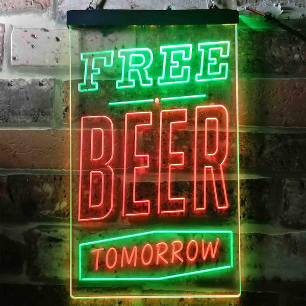 ADVPRO Free Beer Tomorrow  Dual Color LED Neon Sign st6-i3630 - Green & Red