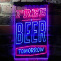 ADVPRO Free Beer Tomorrow  Dual Color LED Neon Sign st6-i3630 - Red & Blue