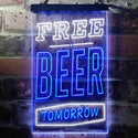 ADVPRO Free Beer Tomorrow  Dual Color LED Neon Sign st6-i3630 - White & Blue