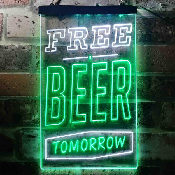 ADVPRO Free Beer Tomorrow  Dual Color LED Neon Sign st6-i3630 - White & Green