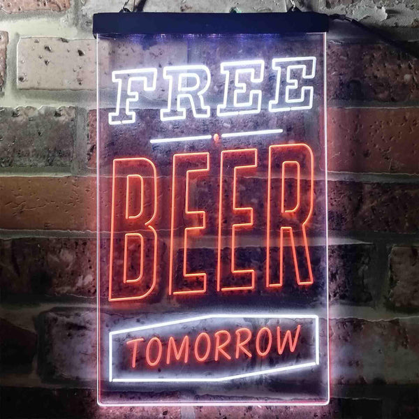 ADVPRO Free Beer Tomorrow  Dual Color LED Neon Sign st6-i3630 - White & Orange