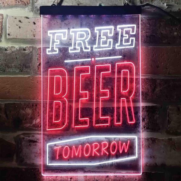 ADVPRO Free Beer Tomorrow  Dual Color LED Neon Sign st6-i3630 - White & Red