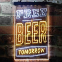 ADVPRO Free Beer Tomorrow  Dual Color LED Neon Sign st6-i3630 - White & Yellow