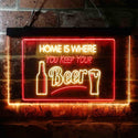 ADVPRO Home is Where You Keep Your Beer Bar Slogan Dual Color LED Neon Sign st6-i3631 - Red & Yellow